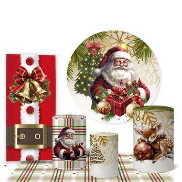 Imagem de Trio Capas Cilindro e Painel Redondo e Lateral e Tapete Natal - Fadrix
