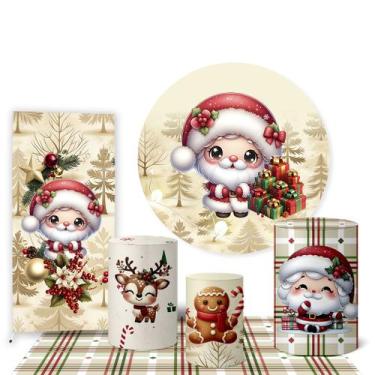 Imagem de Trio Capas Cilindro e Painel Redondo e Lateral e Tapete Natal - Fadrix