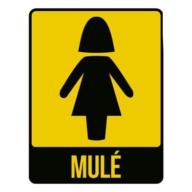 Imagem de Placa Sinalização Banheiro Feminino Mulé 36X46