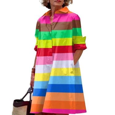 Imagem de Vestido feminino Zhyaj Boho, manga comprida, manga comprida, decote em