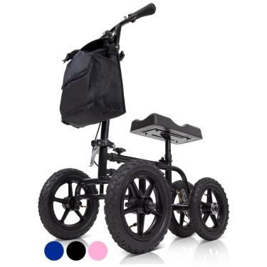 Imagem de Andador 4 Rodas com Cesta e Apoio para Joelho Ideal para Lesões no Pé, VIVE MOBILITY, Preto