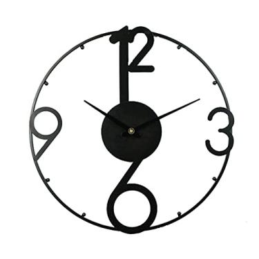 Imagem de WYUYIWH Relógios de parede, relógio, relógio de parede, sala de estar, simples, moderno, decoração de casa, relógio de parede criativo, decoração de relógio de parede (cor: preto, tamanho: 50 * 50 cm)