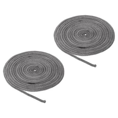 Imagem de PATIKIL Gaxeta de fogão a lenha de 0,6 cm x 500,4 cm, 2 peças de substituição de corda de vedação de resistência a altas temperaturas de fibra de vidro de grafite redonda para porta de lareira de