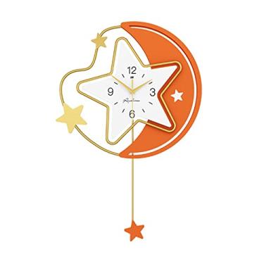 Imagem de WYUYIWH Relógios de parede relógio sala de estar simples casa sala de jantar relógio pendurado parede personalidade criativa moda decoração relógio de parede Horloge murale (tamanho: pequeno [48 * 69