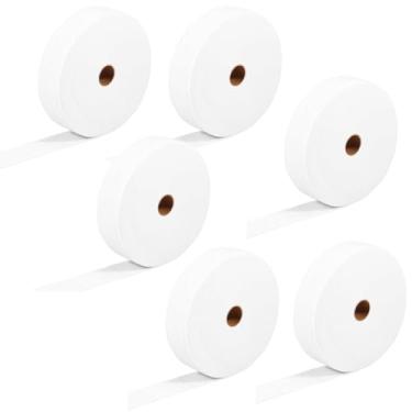 Imagem de 6 rolos de rolo de gelatina tiras de rebatedores de poliéster branco algodão rolo de geleia flexível para colcha tapetes de gelatina, tapete (6)