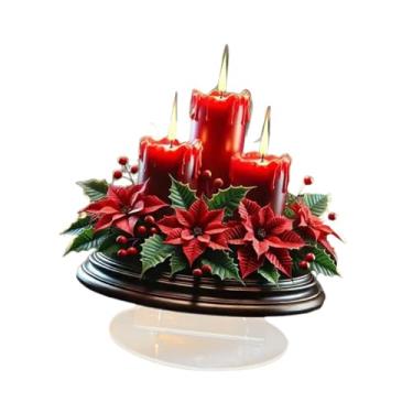 Imagem de Generic Decorações de Natal 2D Placa de acrílico colecionável com base de suporte Enfeites Mesa Central Placa de mesa para de casa
