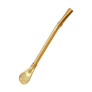 Imagem de Canudo de Inox Chimarrão 15cm - Reutilizável - CAN.U.DO, Dourado