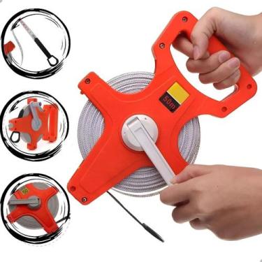 Imagem de Trena De 50 Metros Fita De Fibra De Vidro Aberta 50m X 14mm - Tesla St