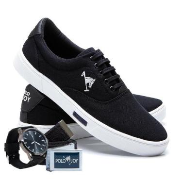 Imagem de Sapatênis Lona Kit com Relógio e Cinto Casual Dia a Dia - Polo Joy, 44