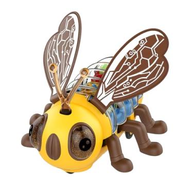 Imagem de Genérico Abelha Robô Interativa com Luzes e Sons, Brinquedo Educativo Infantil, Plástico ABS, 19x17x11cm, Engrenagens Visíveis, Movimentos Automáticos, Efeitos Luminosos e Musicais