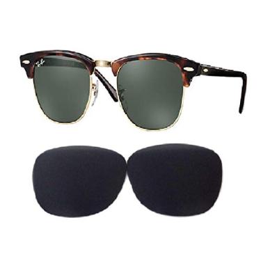 Imagem de Lentes de substituição Galaxy para Ray-Ban RB3016 Clubmaster Black Polarized (51 mm não 49 mm), Preto, regular