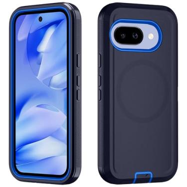 Imagem de Asuwish Capa de celular para Google Pixel 9A com protetor de tela de vidro temperado Capa magnética híbrida à prova de choque à prova de quedas acessórios para celular resistentes Pixel9A A9 5G