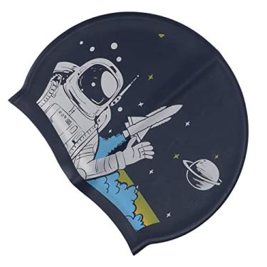 Imagem de ZJchao Touca de Natação, Touca de Natação de Silicone Com Elástico para Esportes Aquáticos Longos Adultos (Astronauta)
