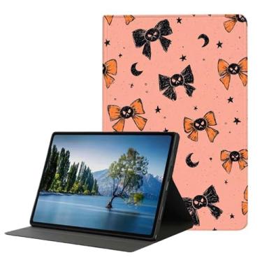 Imagem de DHEEBFWE Capa para iPad Air 3 10,5 polegadas 2019/iPad Pro 10,5 polegadas 2017, capa fina de couro PU com suporte ajustável, despertar/hibernar automaticamente, laço de Halloween
