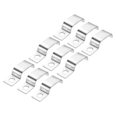 Imagem de 20 tiras de tubo, alça de suporte de tubo de aço inoxidável 304 adequada para tubo de 23/32 polegadas (18 mm) clipe de tensão com 1 orifício de 6 mm de altura para tubos contínuos EMT conduíte ou