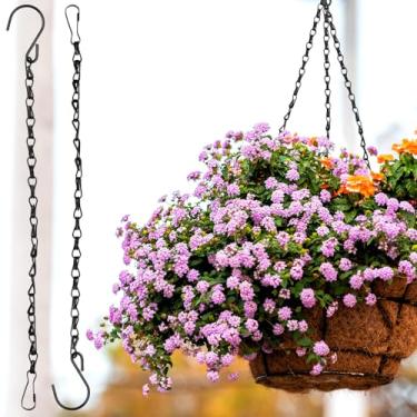 Imagem de 10 peças de correntes pretas para pendurar 24 cm, ganchos de plantas de jardim para pendurar sinos de vento, outdoors, plantadores, lanternas