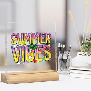 Imagem de Decoração de verão, praia, litoral, placa acrílica, mesa, decoração para casa, quinta, praia, casa de campo, escritório, quarto