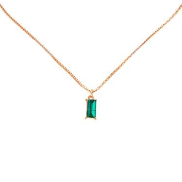 Imagem de Colares de diamante para mulheres, banhado a ouro 14K, colar de pedra do mês de nascimento para mães, colar de ouro delicado, colar com pingente cúbico verde, presente de aniversário, joias, Medium