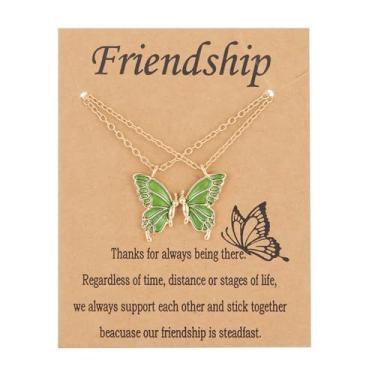 Imagem de Colar com pingente de borboleta, colorido, ajustável, retrô, corrente de clavícula, adequada para amigas, presente de festa da amizade, One Size, Metal, Sem Pedra Preciosa