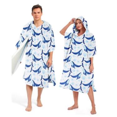 Imagem de Toalha Abahub Surf Poncho, grossa, de secagem rápida, com capuz L