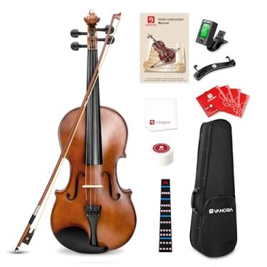 Imagem de Vangoa Conjunto de violino infantil de 1/4 para iniciantes e estudantes, kit iniciante de violino acústico com estojo, resina, arco, cordas, mudo, adesivos de dedo, manual