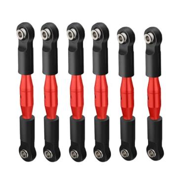 Imagem de NMNRC Alloy Turnbuckles Camber Links Kit Compatible with Arrma 1/8 Typhon 3S BLX & 550 Mega 1/10 Big Rock V3 Series Upgrades Part Red