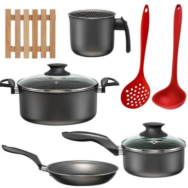 Imagem de Jogo De Panelas 04 Pçs + 04 Descansos + Concha + Escumadeira