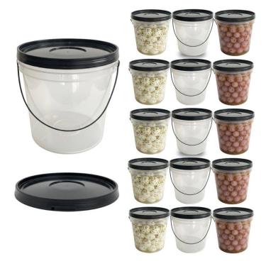 Imagem de Balde 3.2L Plástico Armazenar Arroz Branco - 15 Pçs