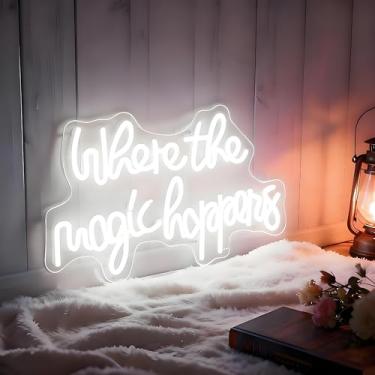 Imagem de Neonawall Neon Sign for Wall Decor Light Up Letters Business Led Sign Birthday Party Gifts Led Decorative Night Signs Room Decorations Party Signs for Home Beauty Nair Salons (Where the Magic Happens)