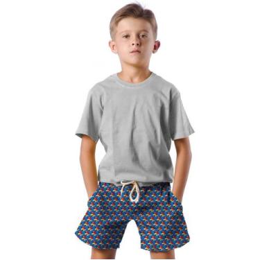 Imagem de Shorts Infantil Bermuda Calção Praia Verão Game Personagem Super 274 -