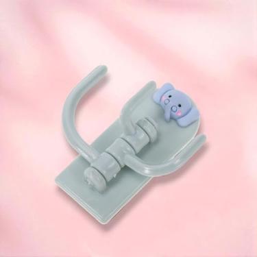 Imagem de 1 gancho utilitário gancho triplo elefante plástico azul claro 7,8 x 3,6 cm