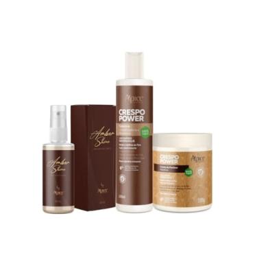 Imagem de KIT PERFUME AMBER, GELATINA 300ML E C. D. PENTEAR 500G CRESPO