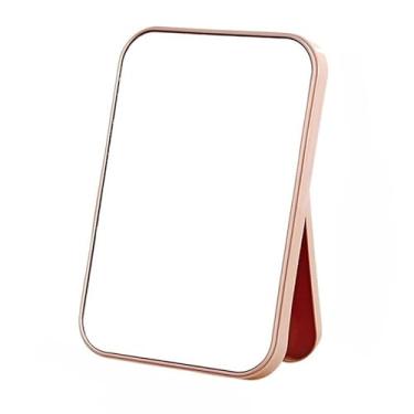 Imagem de Espelho Maquiagem, Espelho para Maquiagem Dobrável de Mesa Retangular Penteadeira Acessórios de Portatil, 21.5cm X 14.5cm X 2cm(ROSA)