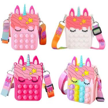 Imagem de Bolsa Unicorn Pop Fidget Tirdkid, pacote com 4 brinquedos infantis