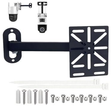 Imagem de Suporte de parede ajustável para câmera CCTV, compatibilidade universal para câmeras Dome/PTZ e máquinas esferográficas, suporte de câmera de segurança interno/externo com placa de montagem (suporte e