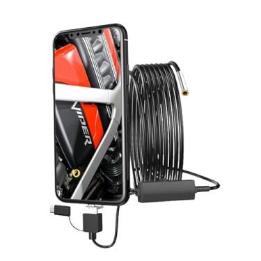 Imagem de Endoscópio 3 em 1 endoscópio à prova d'água cobra câmera tipo C USB 3,9 mm lente à prova d'água boroscópio inspeção direta plug estilo 1280x720 câmera de inspeção de vídeo para celular (1M)