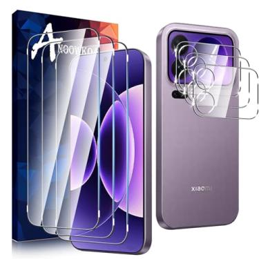 Imagem de Anoowkoa Pacote com 3 protetores de tela de vidro para Xiaomi 17 Pro Max + pacote com 3 protetores de vidro temperado para lentes de câmera. Dureza 9H. Sem bolhas. Suporta desbloqueio de impressões