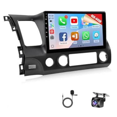 Imagem de Naifay Rádio automotivo 4+64G Android 12 para Honda Civic 2006 2007 2008 2009 2010 2011, tela sensível ao toque IPS de 10,1 polegadas para Civic Stereo com Carplay Android Auto Bluetooth FM GPS WiFi