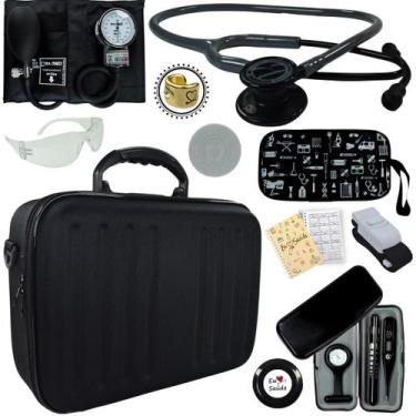 Imagem de Kit Bic Enfermagem Aparelho Pressão Estetoscopio Duplo - Love Saude, E