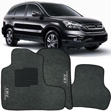 Imagem de Jogo de Tapete Automotivo Carpete Crv 2007 à 2011 Soft Logo Bordado 3 Peças