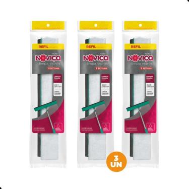 Imagem de Kit Refil Mop Limpa Vidros Noviça 3 Unidades