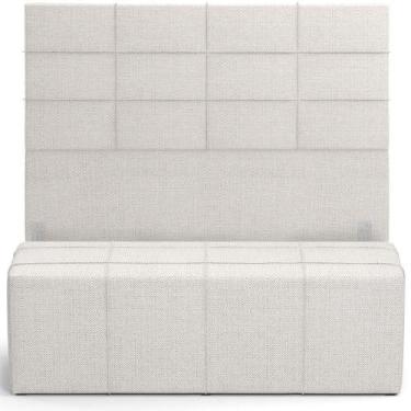 Imagem de Kit Cabeceira Cama Box Casal 140cm Com Calçadeira Roma W01 Linho Champ