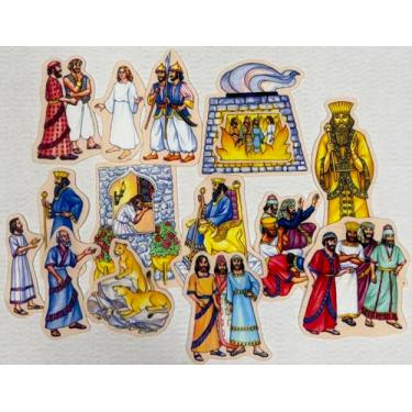 Imagem de Bonecos de feltro de Daniel e os Leões para quadro de flanela, histórias bíblicas pré-cortadas
