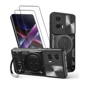 Imagem de Capa para Motorola Moto Edge 50 Fusion Capinha à prova de choque - com protetor de tela, suporte para anel