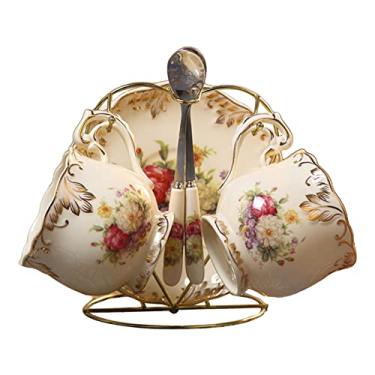 Imagem de Conjunto de xícara de chá conjuntos de chá para adultos conjunto de xícaras de café conjuntos de chá para mulheres festa de chá da tarde xícara de chá conjunto de pires conjunto de xícara de café de