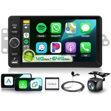 Imagem de Som automotivo de 8 núcleos 4G + 64G para Chevy Chevrolet Silverado SSR Tahoe GMC Siera Yukon Hummer H2 2003-2006 com WiFi 5G DSP Carplay Android Auto, 1280P QLED 17.8 cm com câmera BT 5.0 FM