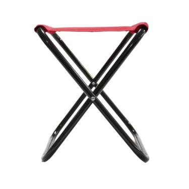 Imagem de Banqueta Dobravel Banco Cadeira Tecido Oxford Ate 100KG Camping Pesca(Vermelho)
