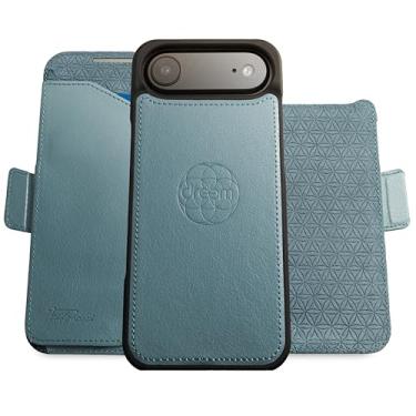 Imagem de Dreem for iPhone 17 Air Case Wallet, Revolutionary Phone Stand, Vegan Leather, MagSafe-Fit, Magnetic Detachable Flip Cover, RFID Blocking Card Holder, Gift-Box [Fibonacci:Slate Blue]