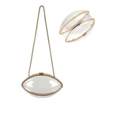 Imagem de KJEYOB Bolsa de futebol transparente, bolsas de futebol para mulheres, bolsa transversal transparente de acrílico, bolsa transparente para eventos de estádio, Dourado, Moderno