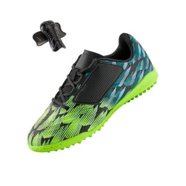 Imagem de PATPAT Chuteiras de futebol para meninos e meninas, grama interna, artificial, terreno firme, atlético, atividades ao ar livre, futsal, unissex, infantil, leve, treinamento, flexível, durável